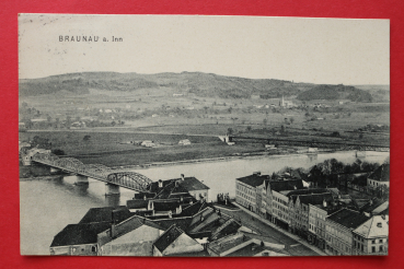 AK Braunau a Inn / 1907 / Bahnpoststempel / Strassen / Brücken / Oberösterreich